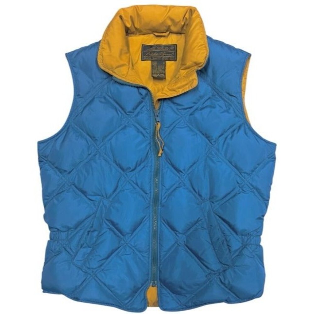 Vintage 90's Eddie Bauer Nylon Goose Down Zip Up Vest Womens Size Med